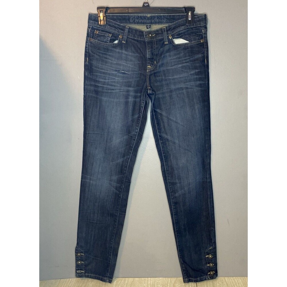 GAP Premium Skinny Jeans Women's Sz 10 /30L Blue Dark Wash Denim Straight Leg